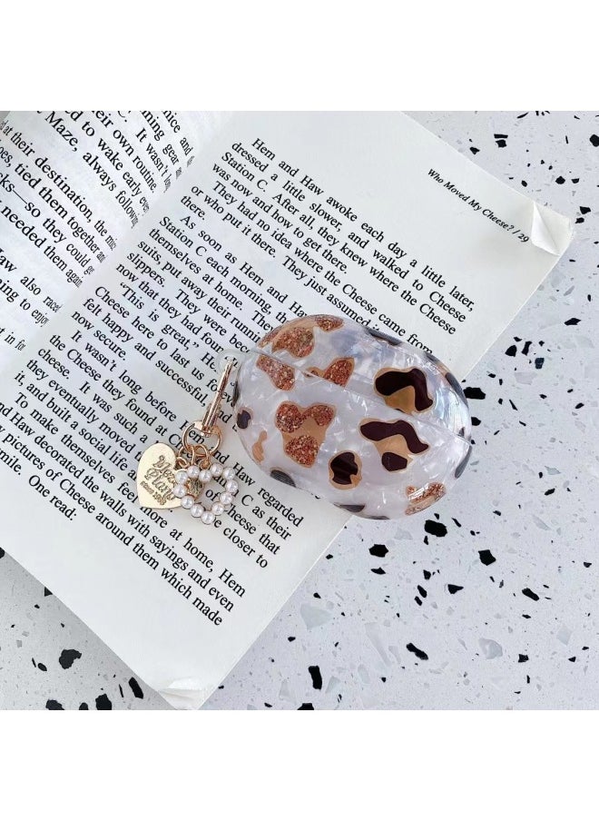Generic - Applicable For HuaweiFreebuds Pro Earphone Case Creative Shell Pattern Soft Case 3/4/6i Wireless Bluetooth Pendant-Color:Shell Pattern + Love Pendant-leopard Print-Model:For HuaweiFreebuds 4/4e (protective Case) - Image 1