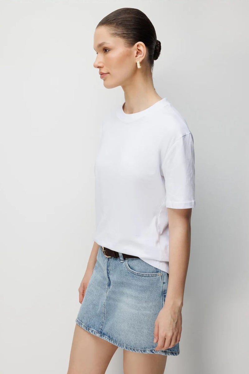 MIXRAY Oversized Ribbed Crew Neck T-Shirt - Image 2