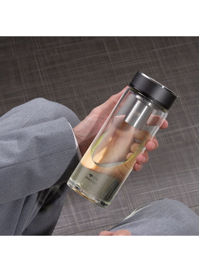 Wanxiang Single-layer Glass Water Cup Large Capacity Student Portable Tea Cup Fashionable Car Travel Tea Mug For Couples - Image 1