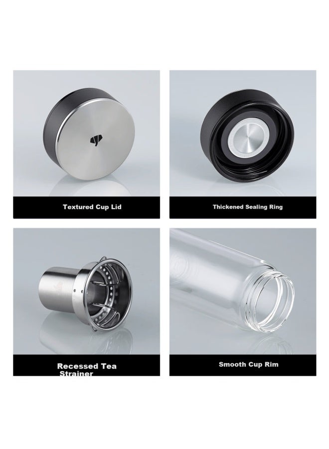 Wanxiang Single-layer Glass Water Cup Large Capacity Student Portable Tea Cup Fashionable Car Travel Tea Mug For Couples - Image 2