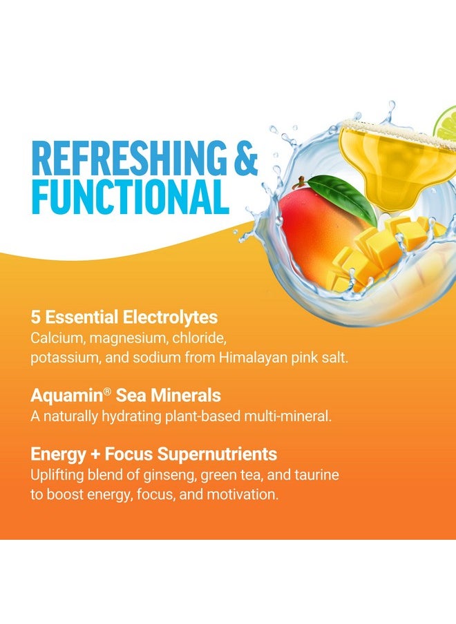 Force Factor Liquid Labs Energy Drink Electrolytes Powder Hydration Packets To Boost Energy & Focus 5 Essential Electrolytes Vitamins Minerals & Antioxidants Mango Margarita 20 Stick Packs  - Image 4