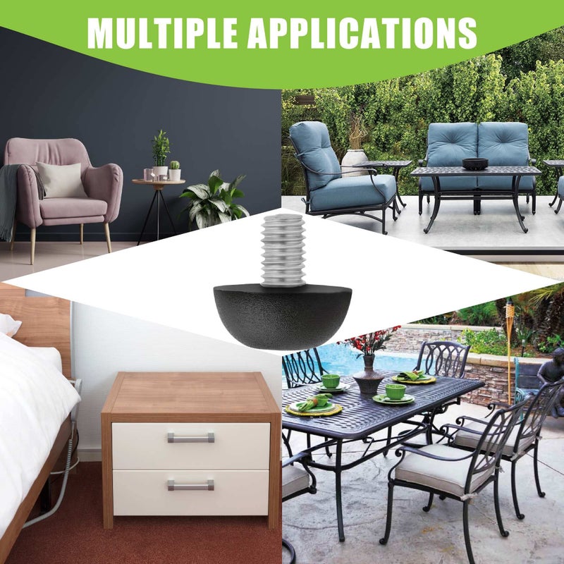 Project Patio 8 مم × 1.25 M8 أثاث قابل للتعديل لتسوية الأرجل في الهواء الطلق من الفولاذ المقاوم للصدأ برغي في قدم التسوية - 24 حزمة - Image 4