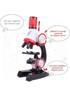 Duhaline Duhalıne Children's Educational Biological Microscope Kit with Zoom LED Light 100X 400X 1200X ST1200X  - Image 3