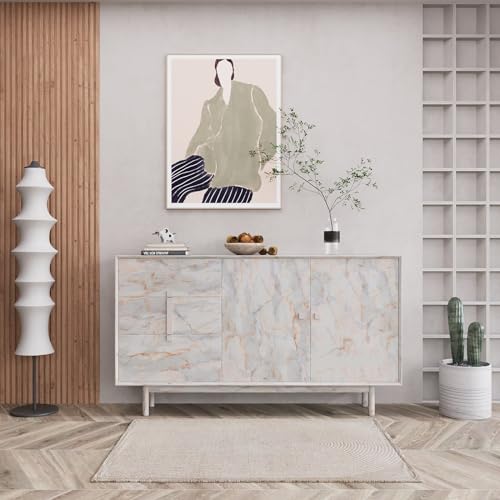 Boobest 15.74"x196" Marble Contact Paper for Countertops Wrap Waterproof Marble Wallpaper Peel and Stick Marble Locker Wallpaper for Kitchen Bathroom Apartment Removable Desk Covering Renter Friendly - Image 5