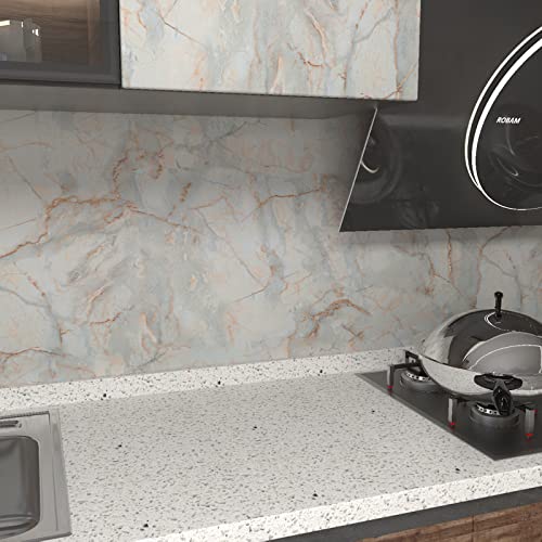 Boobest 15.74"x196" Marble Contact Paper for Countertops Wrap Waterproof Marble Wallpaper Peel and Stick Marble Locker Wallpaper for Kitchen Bathroom Apartment Removable Desk Covering Renter Friendly - Image 4