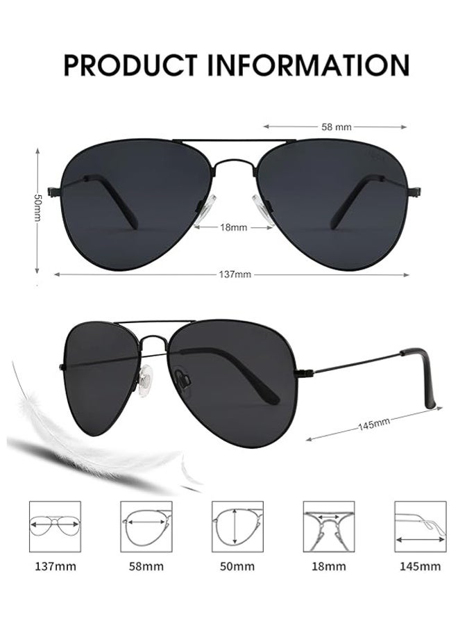 Chixing Sunglasses for Men Women Aviator Polarized Metal Mirror UV 400 Lens Protection - Image 2