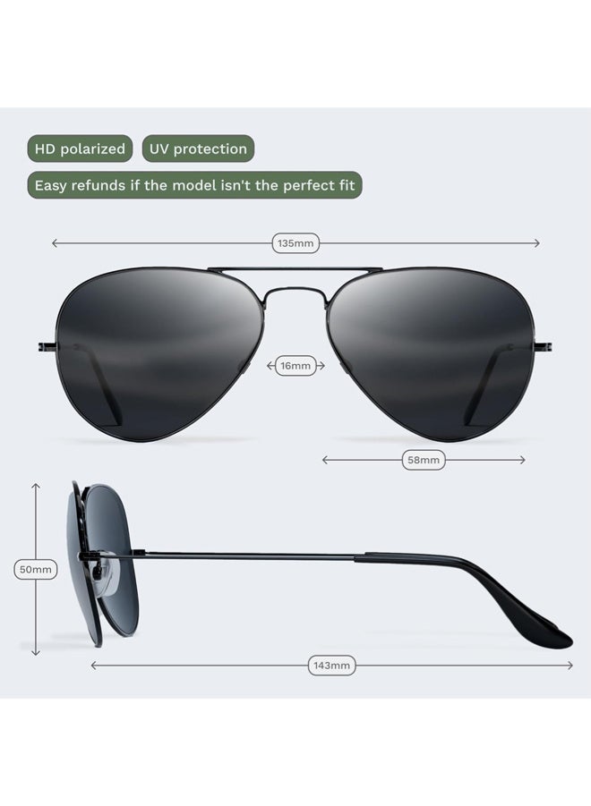 Chixing Sunglasses for Men Women Aviator Polarized Metal Mirror UV 400 Lens Protection - Image 3