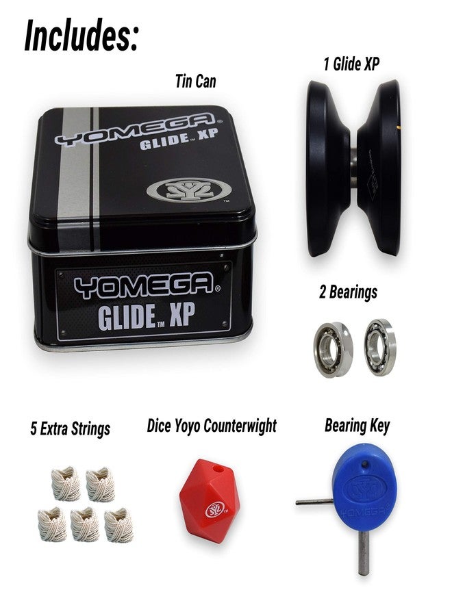 Yomega Glide™ XP - Pro Level Aluminum Metal Yoyo for Advance Players - Wing Shaped, C Size Ball Bearing Yoyo with Adjustable Responsive/Nonresponsive Play + 3 Month Warranty (Black and Gold) - Image 3