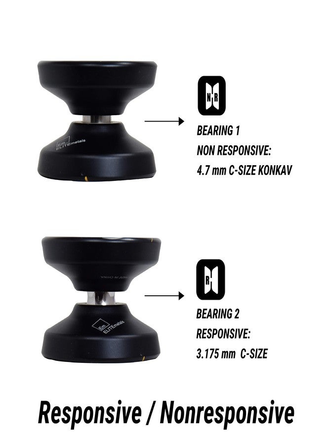 Yomega Glide™ XP - Pro Level Aluminum Metal Yoyo for Advance Players - Wing Shaped, C Size Ball Bearing Yoyo with Adjustable Responsive/Nonresponsive Play + 3 Month Warranty (Black and Gold) - Image 4