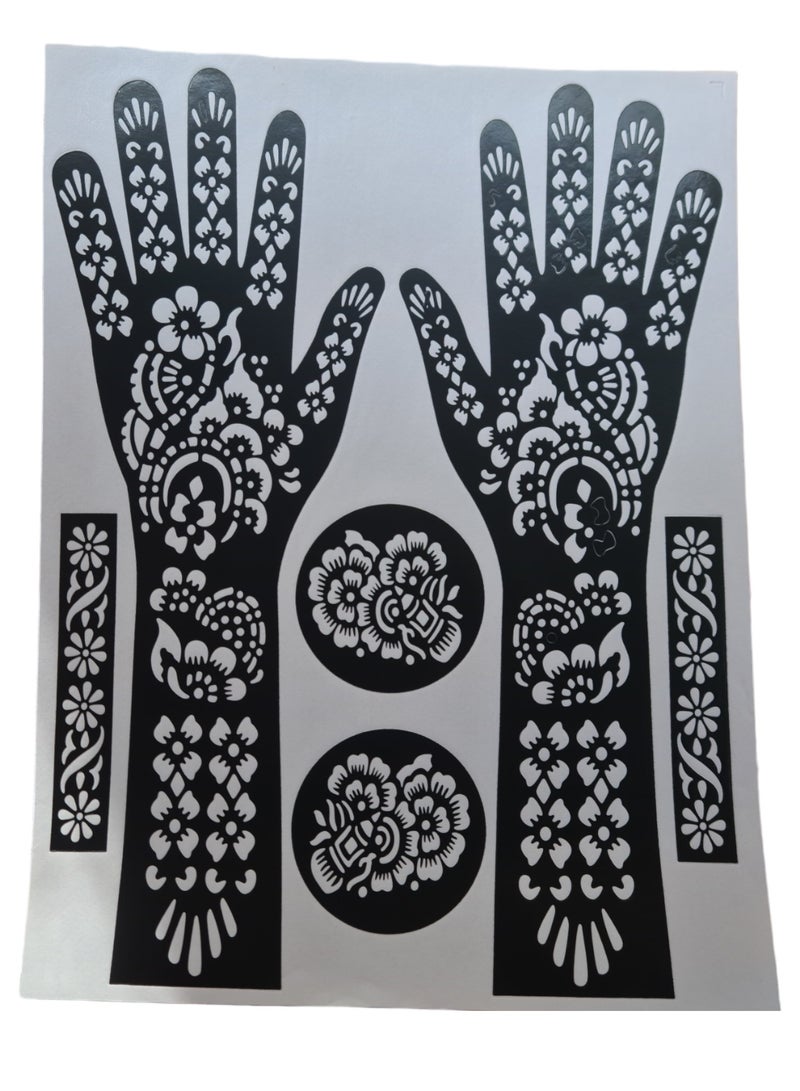 Generic Henna Mould Sticker for Both Hands Multicolored  - Image 1
