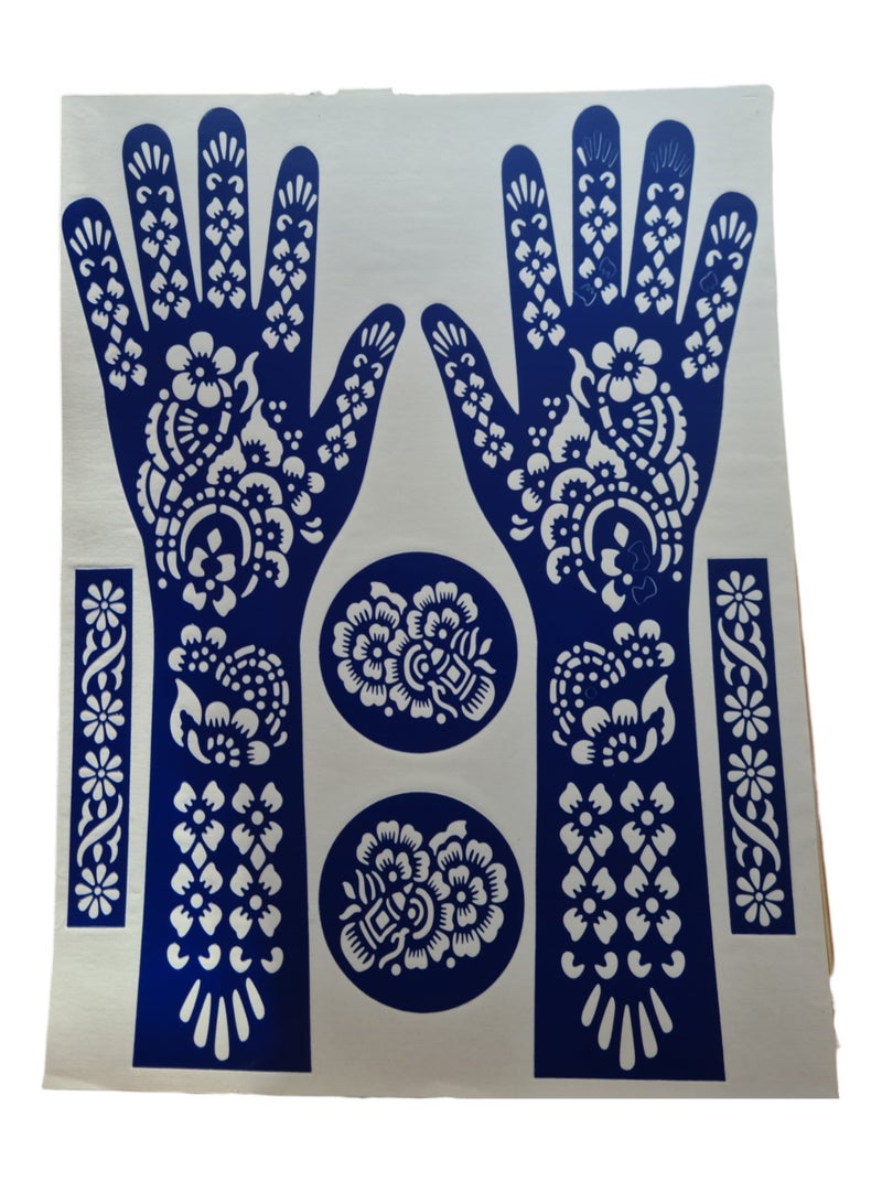 Generic Henna Mould Sticker for Both Hands Multicolored  - Image 2