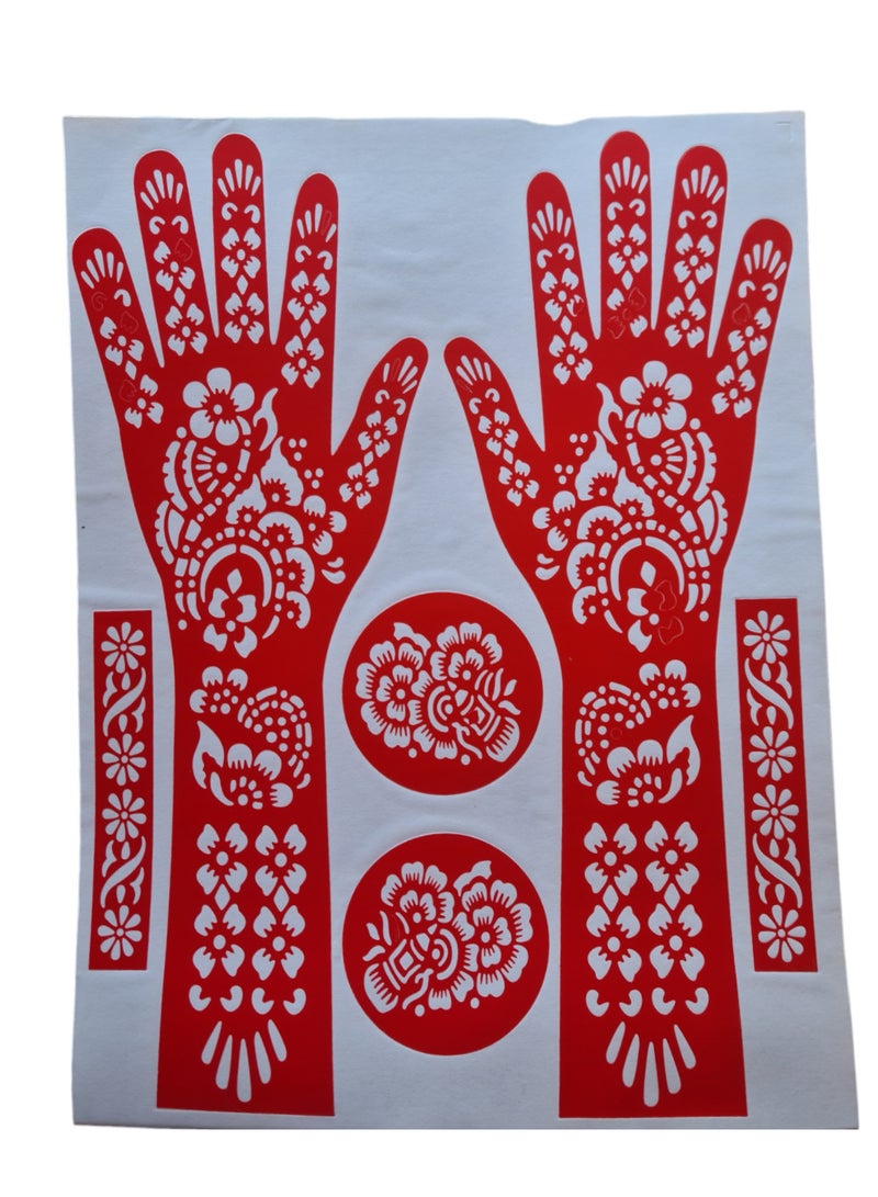 Generic Henna Mould Sticker for Both Hands Multicolored  - Image 4