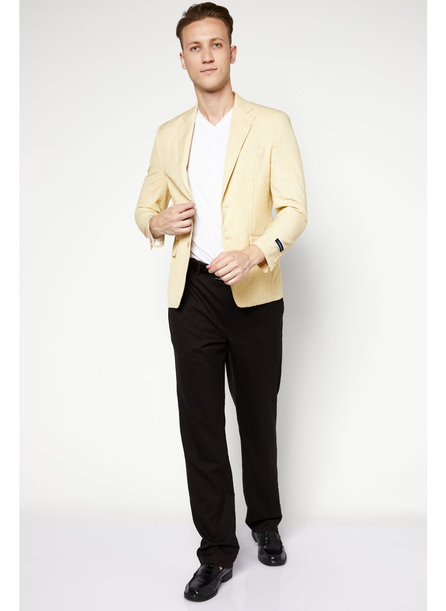Club Room - Men Classic Fit Solid Blazer, Yellow - Image 1