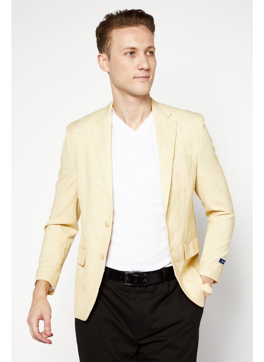 Club Room - Men Classic Fit Solid Blazer, Yellow - Image 1