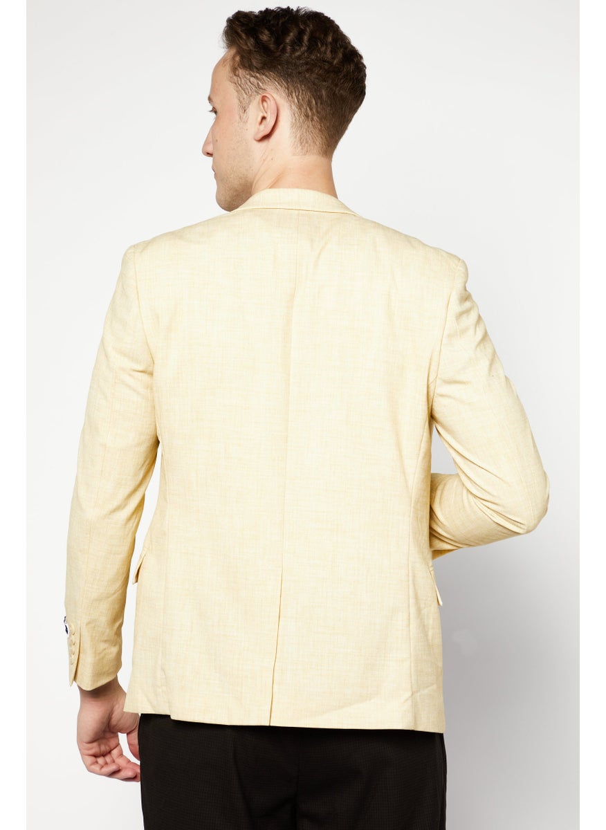 Club Room - Men Classic Fit Solid Blazer, Yellow - Image 1