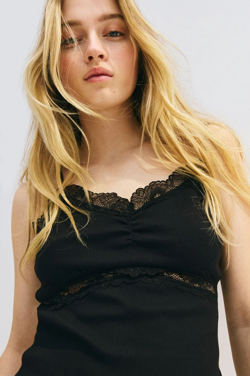 H&M Lace-detail strappy top