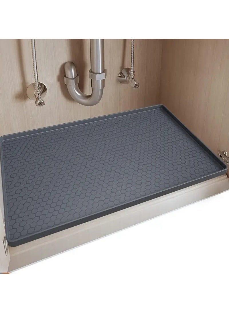 Kitchen anti-oil, easy to clean, silicone sink pad, bar anti-leakage protection pad, gray (86 * 56cm)  - Image 1