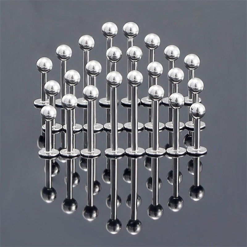 Ftovosyo Labret Barbell 24PCS Monroe Lip Barbell Ring Helix Earring Tragus Cartilage Studs Surgical Steel Piercing Jewelry for Women Men 16G 6mm 8mm 10mm 12mm - Image 4