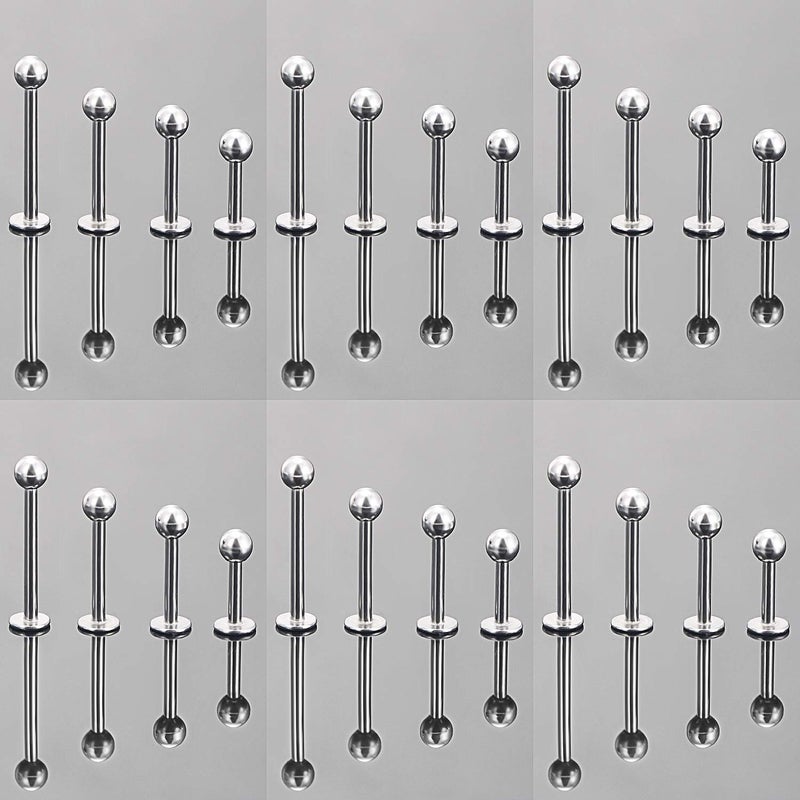 Ftovosyo Labret Barbell 24PCS Monroe Lip Barbell Ring Helix Earring Tragus Cartilage Studs Surgical Steel Piercing Jewelry for Women Men 16G 6mm 8mm 10mm 12mm - Image 5
