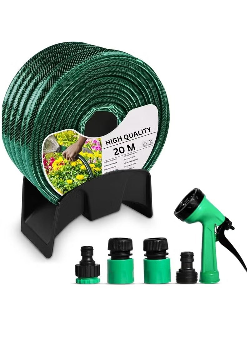 ZAMFA 20M Garden Hose Pipe Set with Spray Nozzle & Quick Connectors | Flexible No-Kink Water Hose | Lightweight Durable Irrigation Hose for Garden, Lawn, Car Washing & Outdoor Cleaning - Image 1