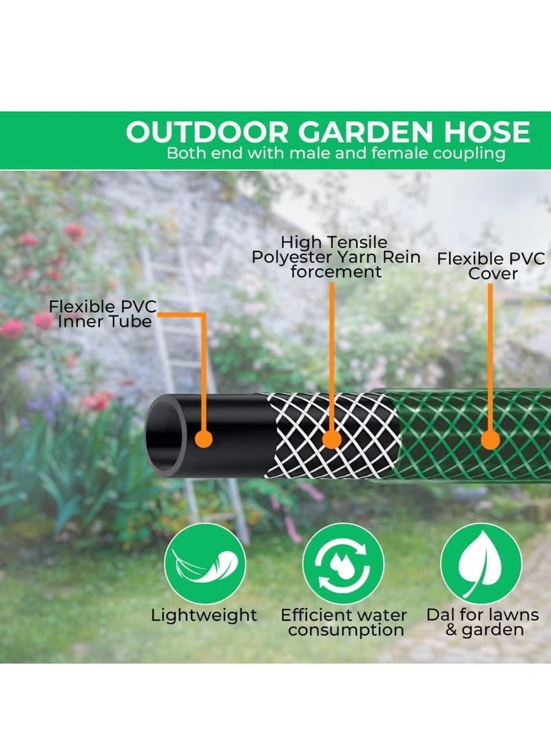 ZAMFA 20M Garden Hose Pipe Set with Spray Nozzle & Quick Connectors | Flexible No-Kink Water Hose | Lightweight Durable Irrigation Hose for Garden, Lawn, Car Washing & Outdoor Cleaning - Image 4