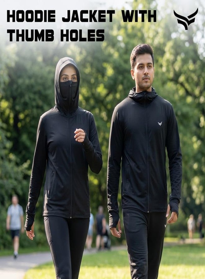 Xtrim Hoodie Jacket with Thumb Holes, M, UPF 50+ UV Protection, Ultra-Light Breathable Sun-Guard Fabric, Anti-Pollution Mask Jacket, Foldable Travel Jacket for Men & Women, Blocks Upto 98% of UV Rays - Image 2
