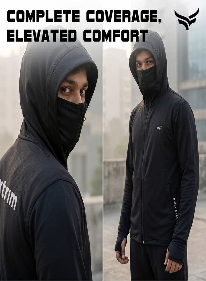 Xtrim Hoodie Jacket with Thumb Holes, M, UPF 50+ UV Protection, Ultra-Light Breathable Sun-Guard Fabric, Anti-Pollution Mask Jacket, Foldable Travel Jacket for Men & Women, Blocks Upto 98% of UV Rays - Image 4