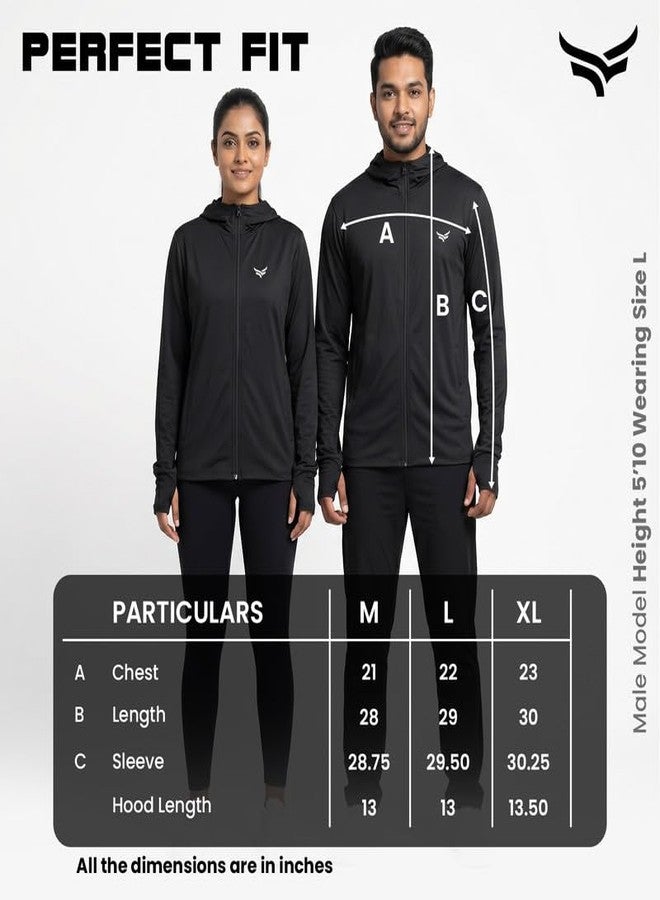 Xtrim Hoodie Jacket with Thumb Holes, M, UPF 50+ UV Protection, Ultra-Light Breathable Sun-Guard Fabric, Anti-Pollution Mask Jacket, Foldable Travel Jacket for Men & Women, Blocks Upto 98% of UV Rays - Image 5