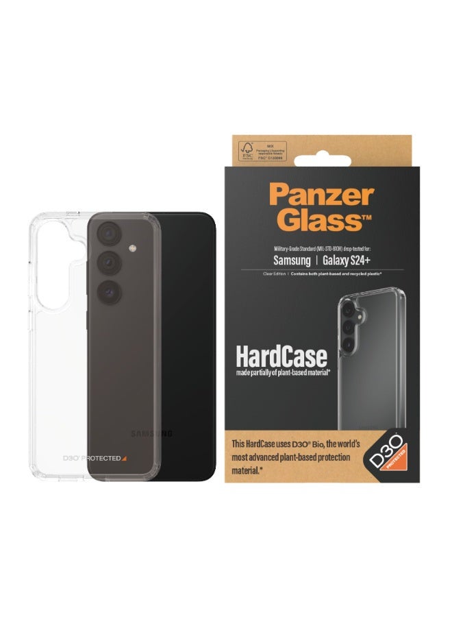 PanzerGlass غطاء بانزر جلاس هارد كيس مع D3O لهاتف سامسونج جالاكسي S24 بلس | حماية من الصدمات والسقوط، مع طلاء مضاد للخدوش ومضاد للاصفرار، نحيف وخفيف الوزن، متوافق مع الشحن اللاسلكي - شفاف - Image 1