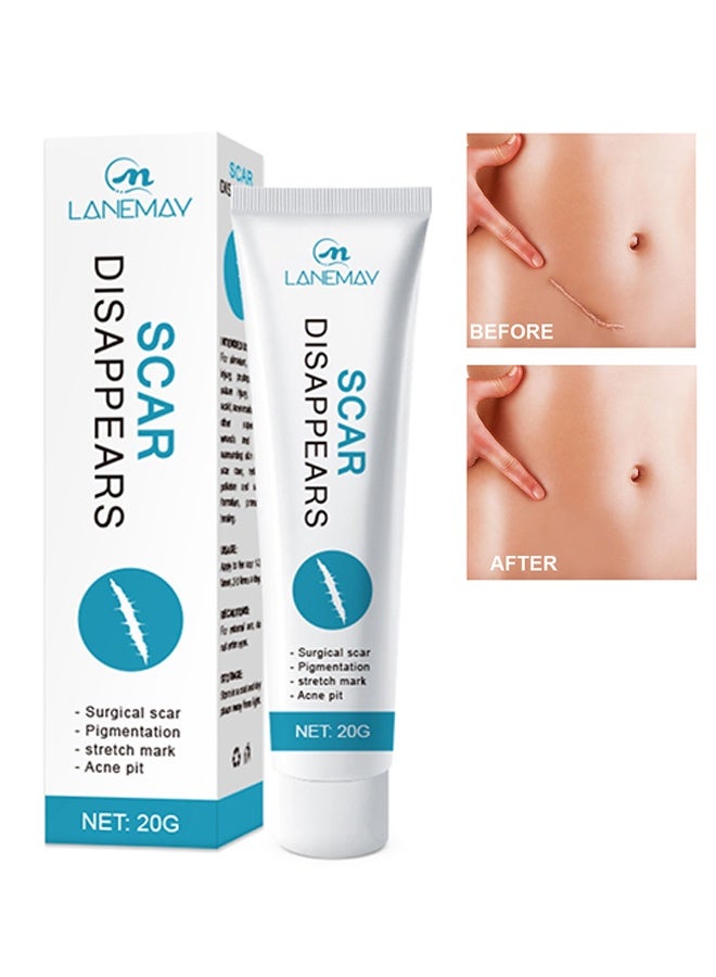 LANEMAY Scar Cream 20g, Grade Silicone Scar Cream, Advanced Scar Removal Gel for Surgical Scars Stretch Marks Acne Injury Burns Keloids Hypertrophic Old and New Scars - Image 1