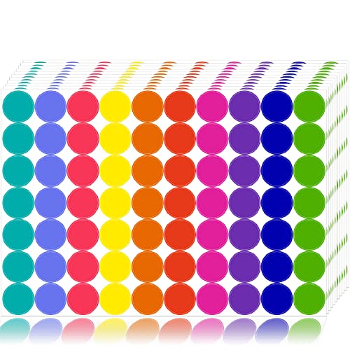 Dreecy 1400 PCS Colored Dot Stickers Round Color Coding Labels Classroom Must Haves, Circle Dots Labels Price Stickers Polka Circle Dot Stickers Label Sticker for Office, Classroom Decor, Papers Etc - Image 1