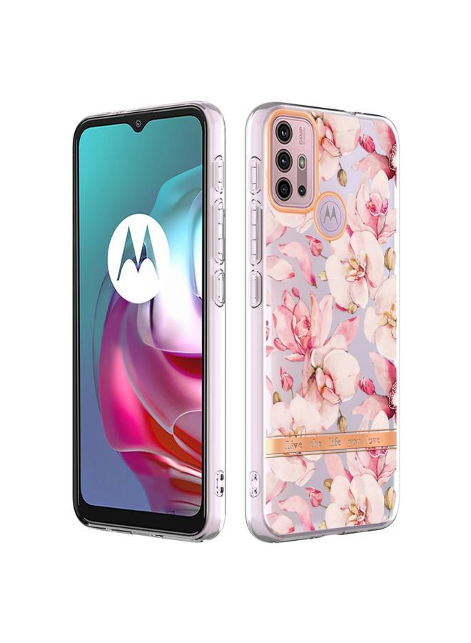 S-TOP Case For Motorola Moto G30 / G20 / G10 / G10 Power Flowers and Plants Series IMD TPU Phone Case - Image 1