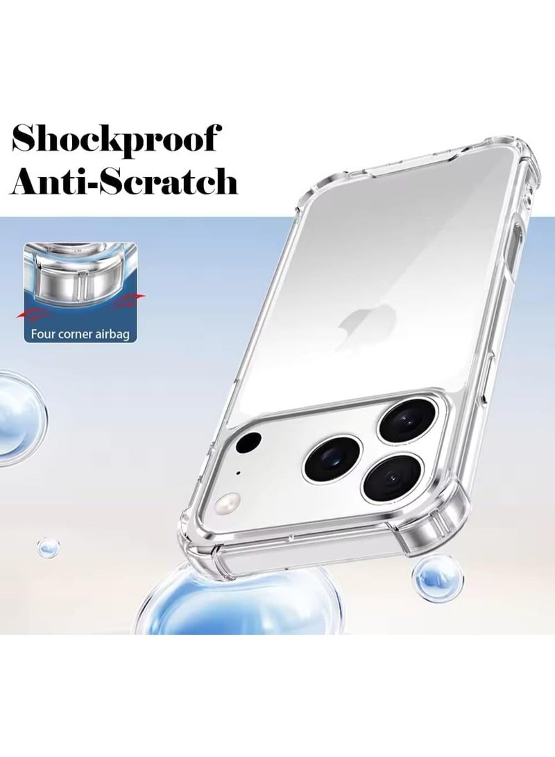 أكاليكس جراب شفاف لهاتف آيفون 17 برو، حماية من السقوط، مقاوم للصدمات والخدوش، لا يصفر لونه - Image 3