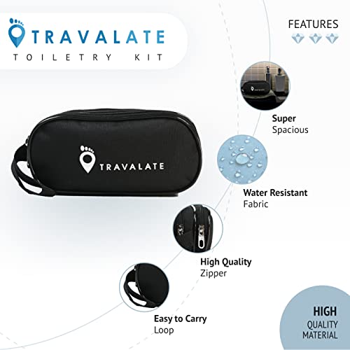 TRAVALATE Polyester ® Toiletry Travel Bags Shaving Kit/Pouch/Bag for Men and Women, Zip Closer 3 Main Compartment Ideal to Organize Stuff During Traveling - Black (21 X 11 X 11 cm) - Image 4