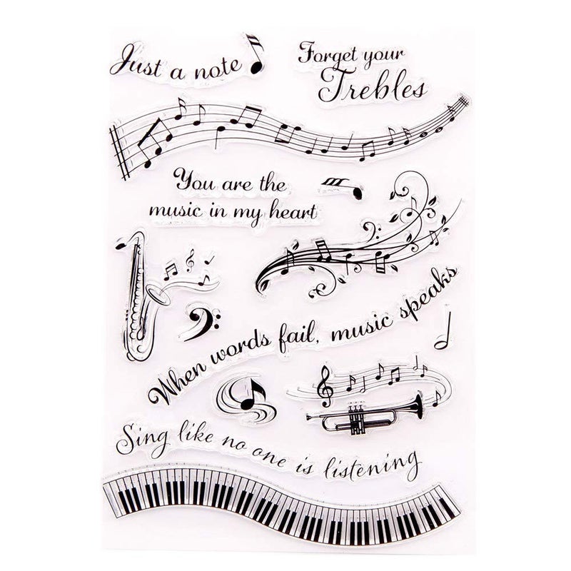 Arrietty Music Speaks Melody Just a Note Singing Music in My Heart Clear Stamps for Card Making Decoration and DIY ScrapbookingA1731