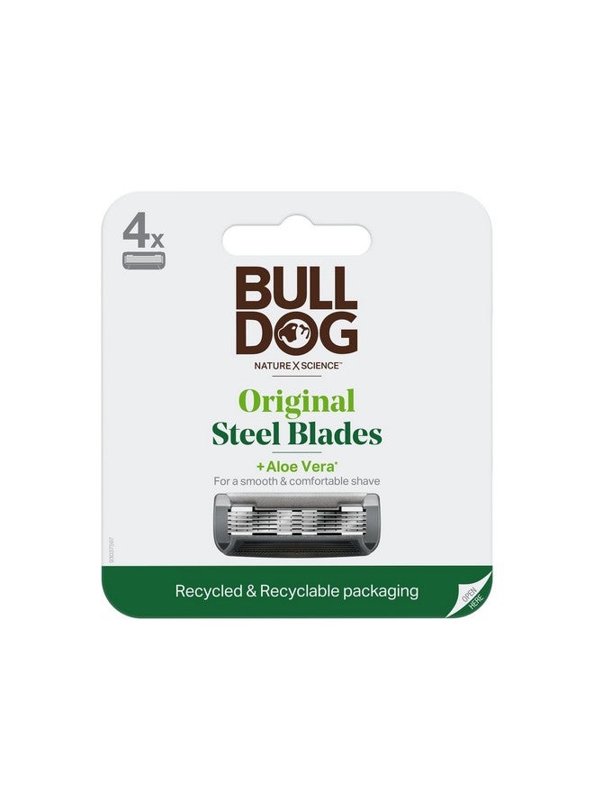 Bulldog Mens Skincare and Grooming Original Razor Blades Refills for Men, 4 Count - Image 1