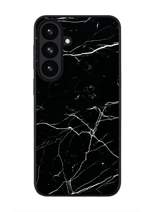 For Samsung Galaxy S26 Plus Case,Slim fit Camera Protection, Shockproof Thin Phone cover  - Marble Print Black