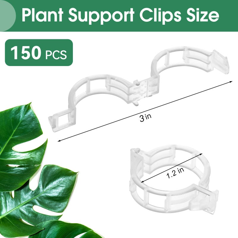 PEASUG 150 Pcs Plant Clips for Climbing Plants, Tomato Clips for Support, Plastic Garden Clips for Plants Grape Vine Vegetables Make Plant Grow Upright - Image 2