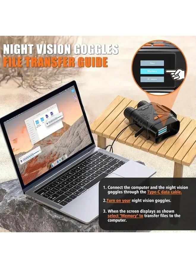 Black Infrared Night Vision Binoculars 200MP Manual Focus Portable For Wildlife - Image 3