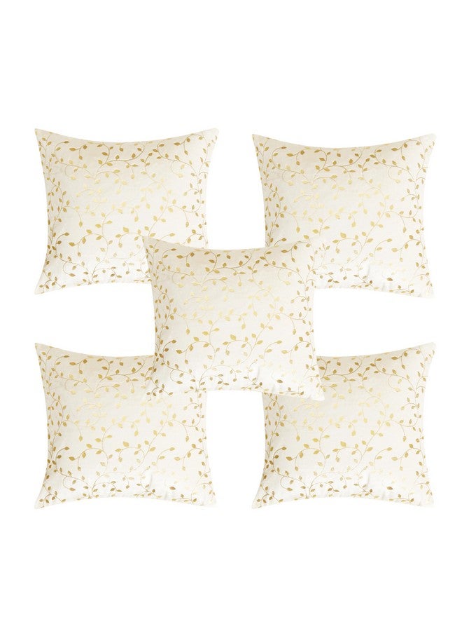 RD TREND Velvet Cushion Covers,Set of 2 & Set of 5,250 TC, Back Zipper (Cream, 5 Pcs Set(16x16)) - Image 4