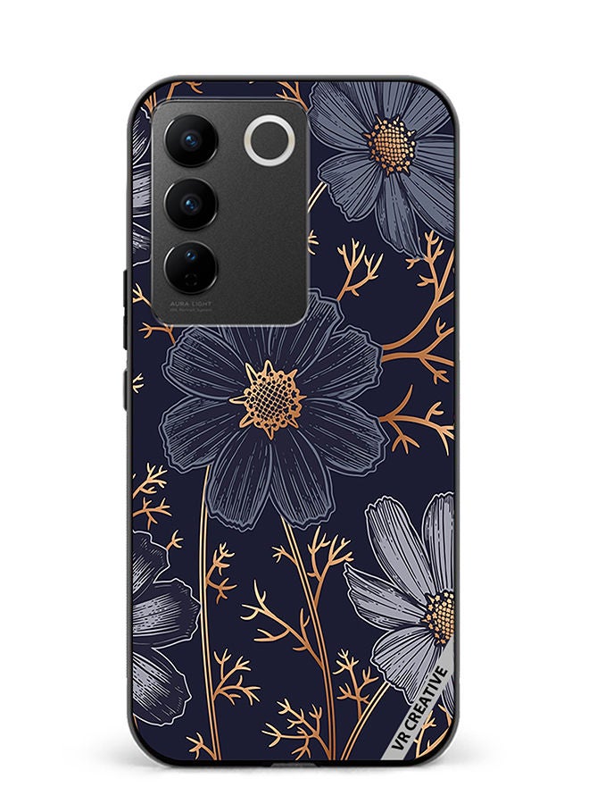 VR CREATIVE Protective Case Cover For Vivo V27e Flower Design Multicolour - Image 1