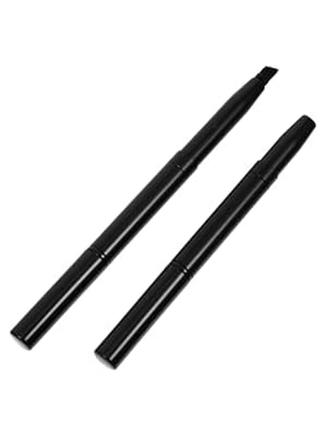 2pcs Angled Eyebrow Brush Double Ended Retractable with Cap for Precise Shaping - Image 1
