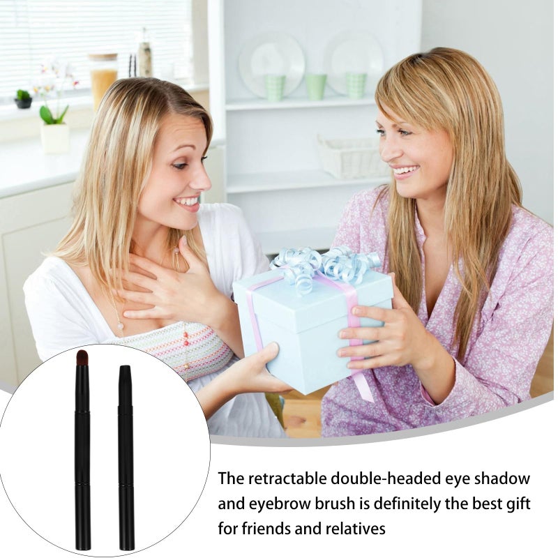 2pcs Angled Eyebrow Brush Double Ended Retractable with Cap for Precise Shaping - Image 3