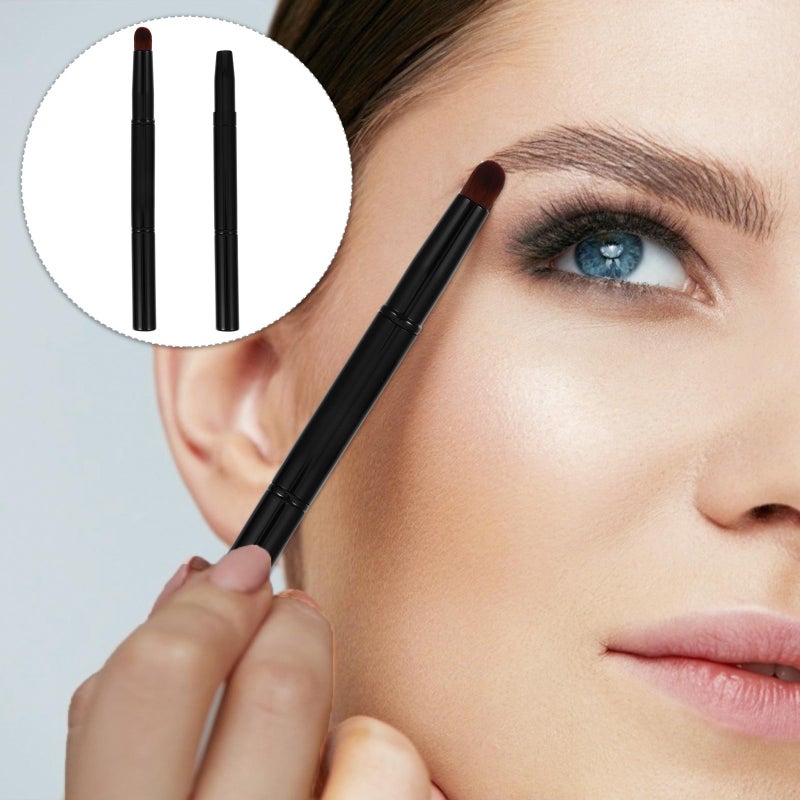 2pcs Angled Eyebrow Brush Double Ended Retractable with Cap for Precise Shaping - Image 4