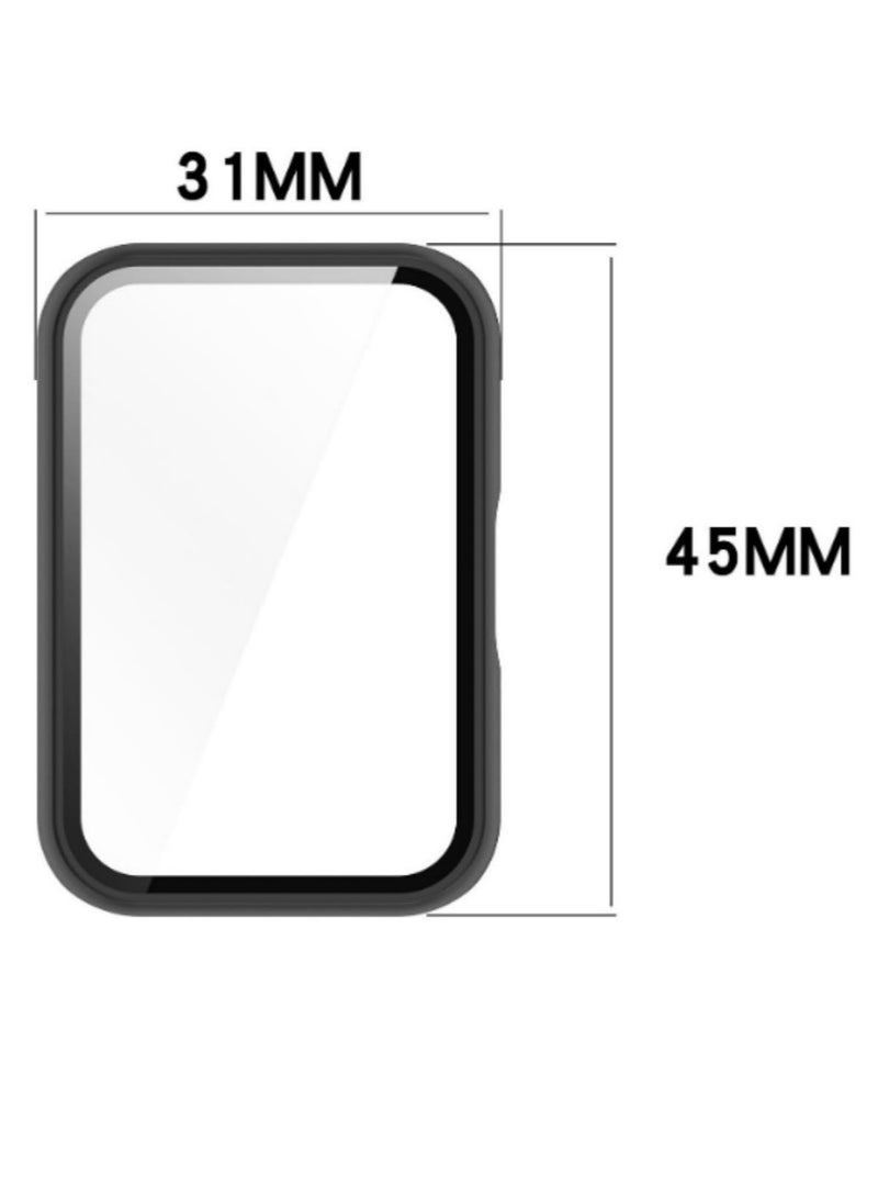 1pcs PC Screen Protector Shell Cover For Samsung Galaxy Fit 3 Fit3 SM-R390 Protective Case Full Coverage Tempered Film Frame black  - Image 4