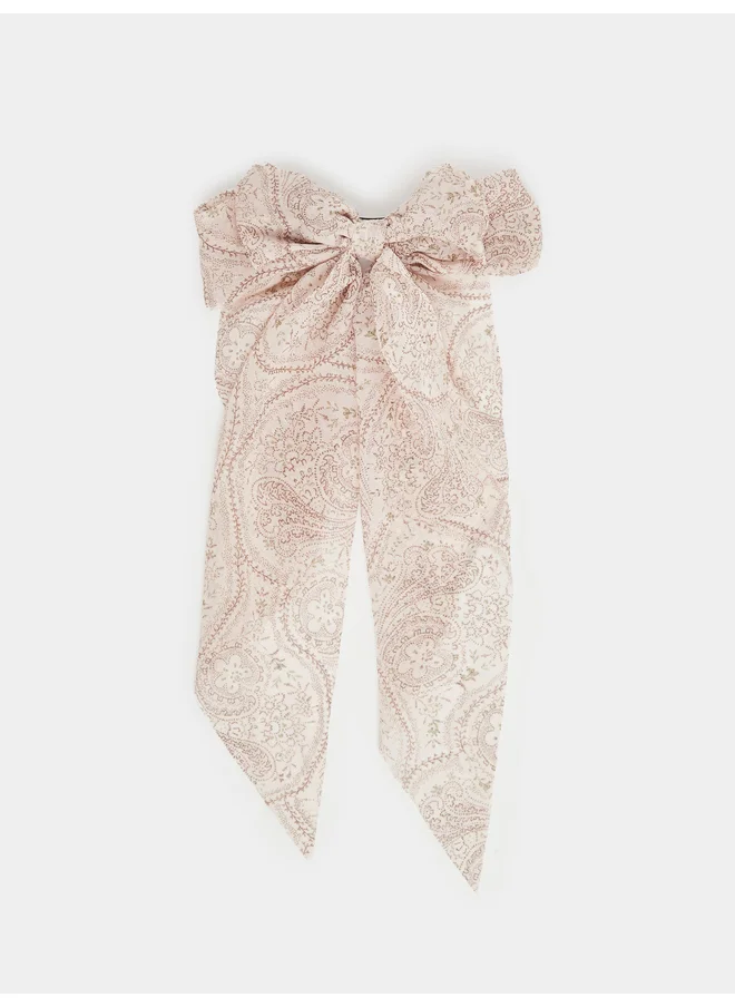 ستايلي Styli Printed Wide Ribbon Hair Clip