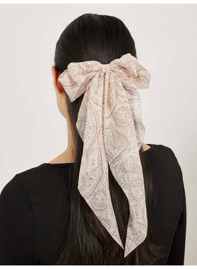 ستايلي Styli Printed Wide Ribbon Hair Clip