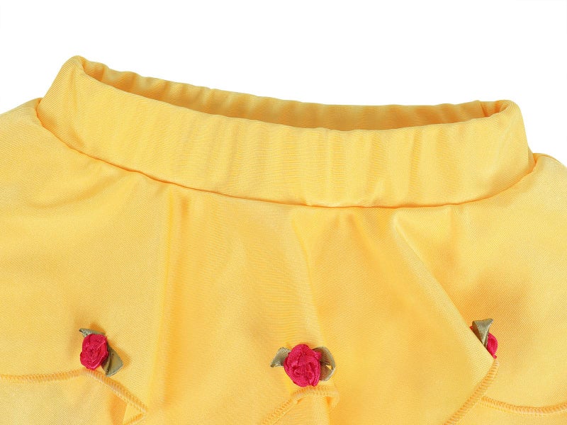 WonderBabe Princess Two-Piece Swimsuit for Girls Ruffles Sleeve Bathing Suit Princess 2-Piece Tankini Swimwear 3-4T Yellow - Image 5