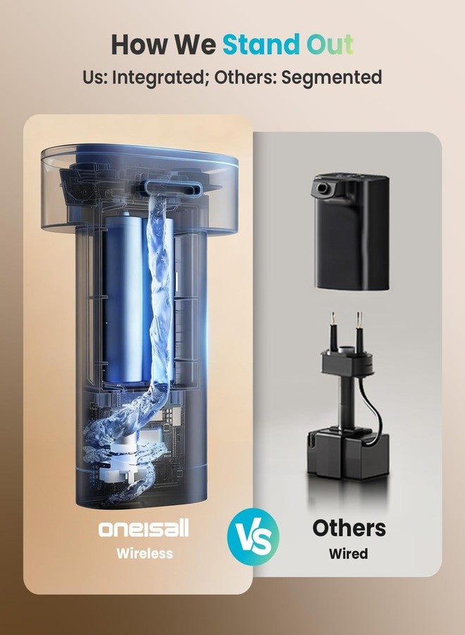 oneisall Cordless Cat Water Fountain: 108oz/3.2L Stainless Steel Cat Water Fountain with Quiet Wireless SilentFlow™ Pump for Cat Small Dog,Rechargeable BPA-Free Water Dispenser for Living Room Kitchen - Image 4