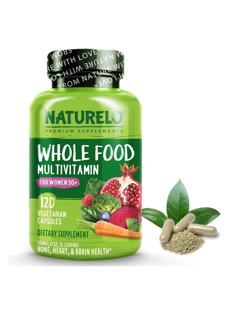 NATURELO Whole Food Complete Multivitamin For Women 50+ - 120 Vegetarian Capsules Diatary Supplement  - Image 1